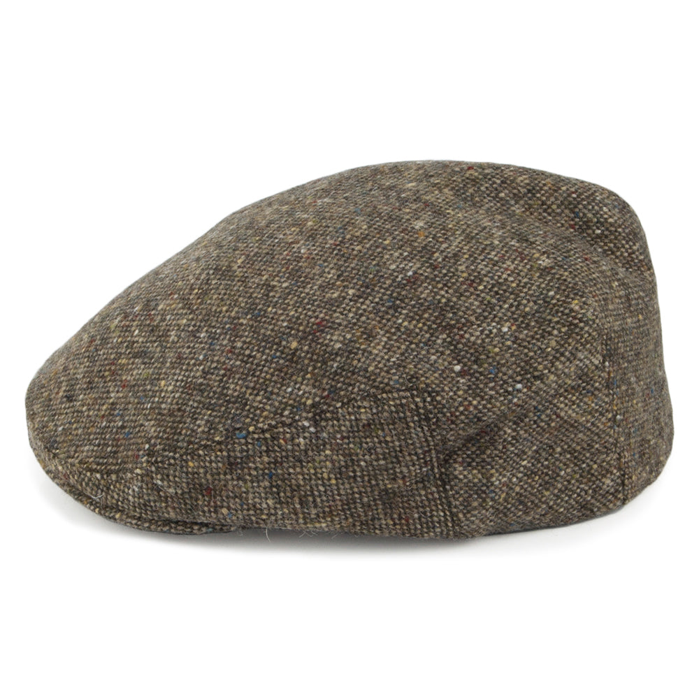 Olney Hats Hereford Pure Wool Tweed Flat Cap - Brown
