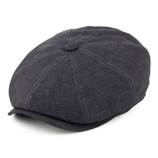 Stetson Hats Hatteras Linen Newsboy Cap - Navy Blue