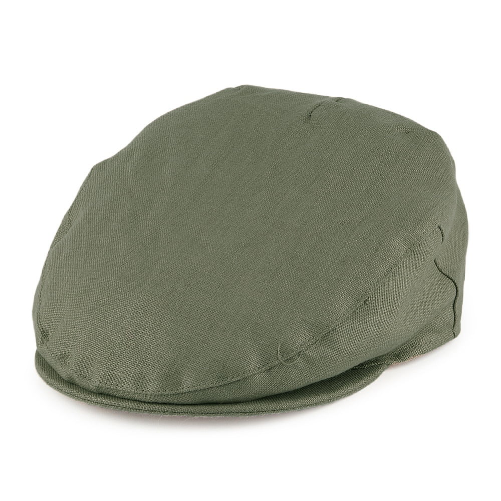 Failsworth Hats Irish Linen Flat Cap - Khaki