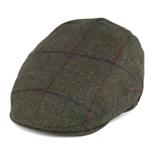 Christys Hats Balmoral Country Tweed Flat Cap - Olive