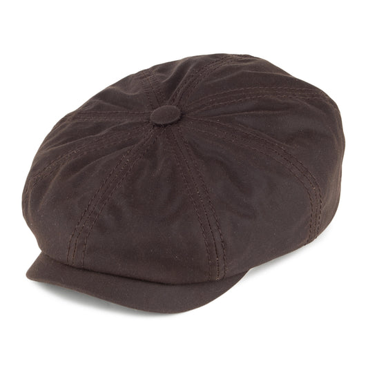 Stetson Hats Hatteras Waxed Cotton Newsboy Cap - Brown