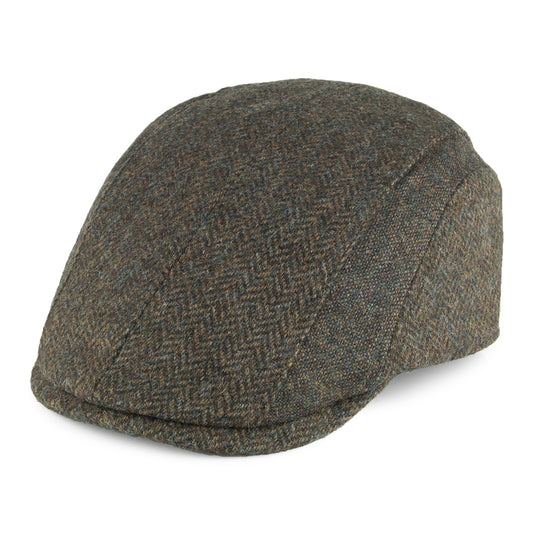 Barbour Hats Herringbone Tweed Flat Cap - Olive