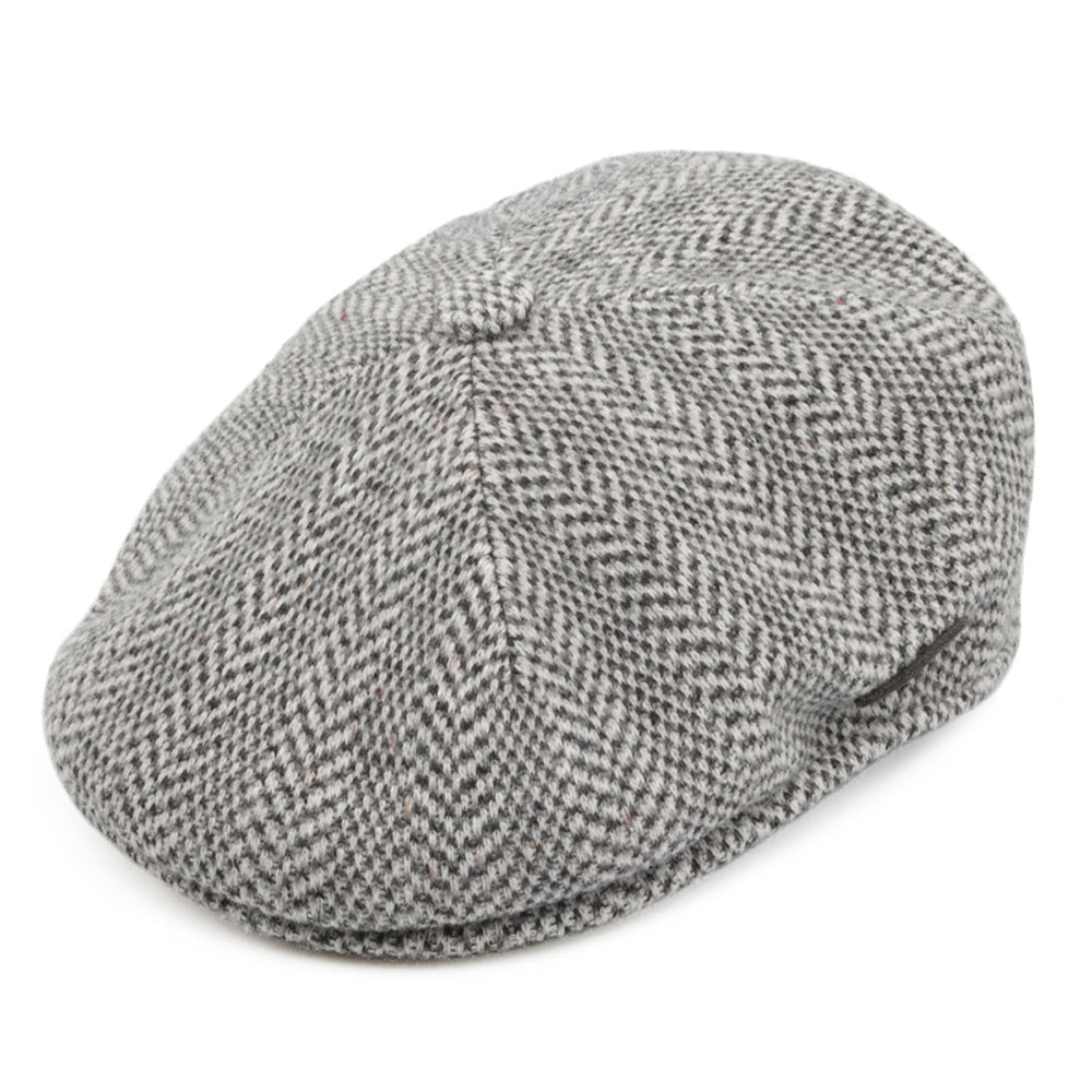 Kangol Herringbone Flat Cap - Grey