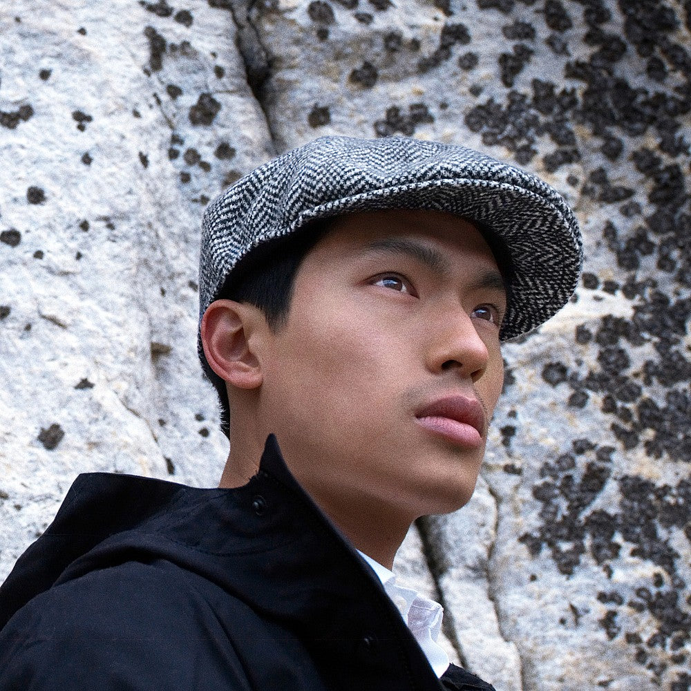 Kangol Herringbone Flat Cap - Grey
