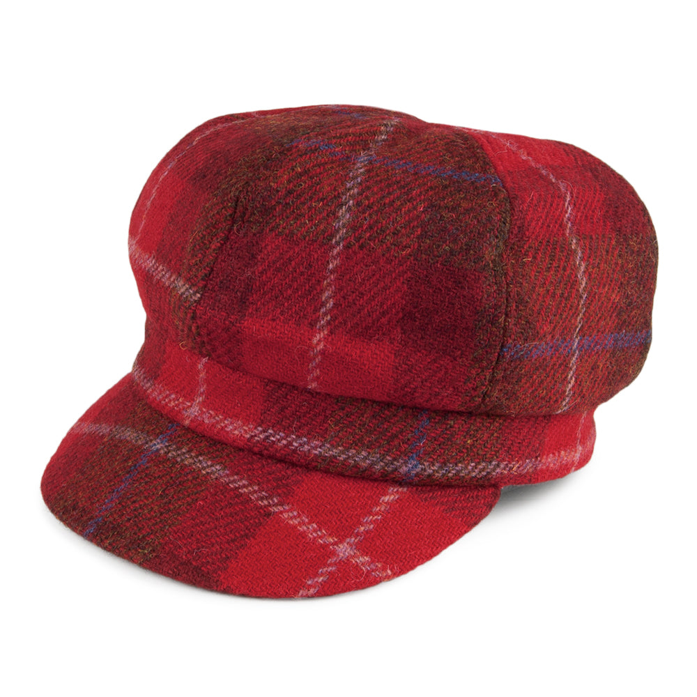 Failsworth Hats Harris Tweed Gabby Baker Boy Cap - Red