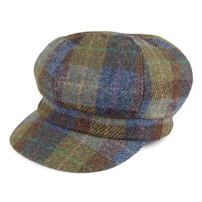 Failsworth Hats Harris Tweed Gabby Baker Boy Cap - Blue-Green