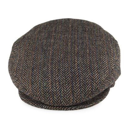 Bailey Hats Lord Stripe Herringbone Flat Cap - Black Mix
