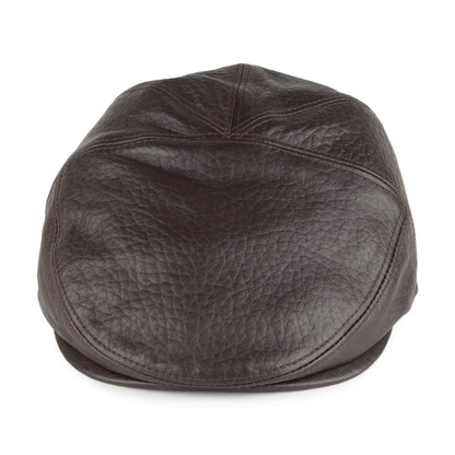 Bailey Hats Langham Leather Flat Cap - Dark Brown
