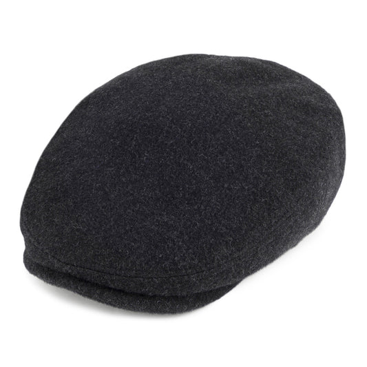 Stetson Hats Kent Wool-Cashmere Flat Cap With Earflaps - Charcoal
