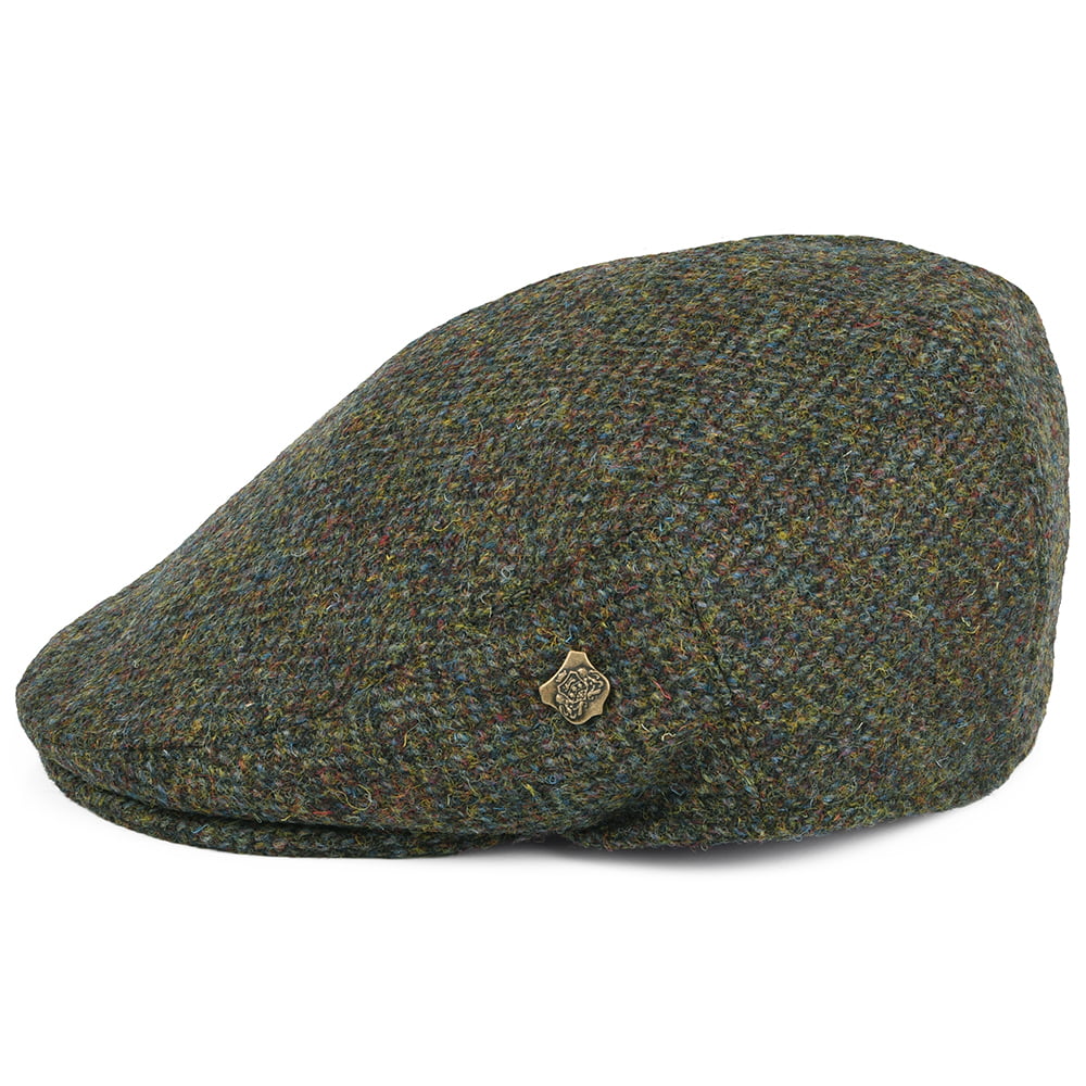 Failsworth Hats Stornoway Harris Tweed Flat Cap - Olive Mix