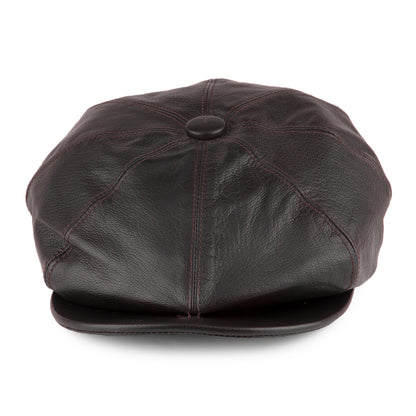 Olney Hats Urban Leather Newsboy Cap - Brown