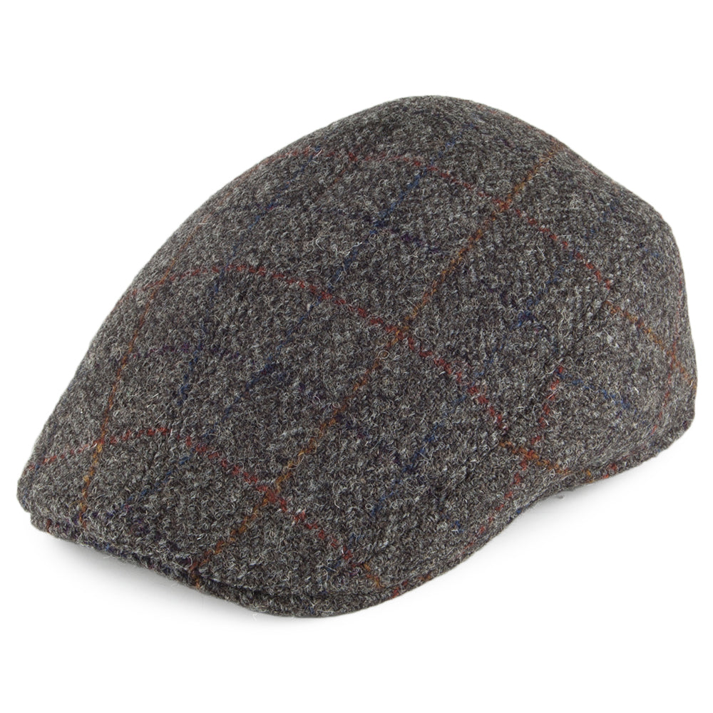 Crambes Hats Harris Tweed Ascot Flat Cap - Grey