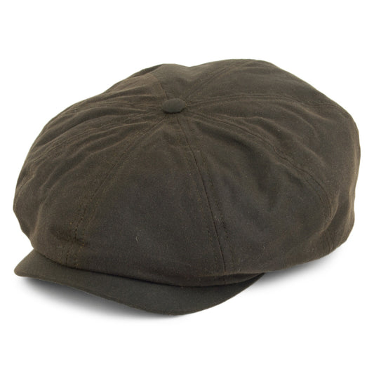 Barbour Hats Guillemot Wax Cotton Newsboy Cap - Olive