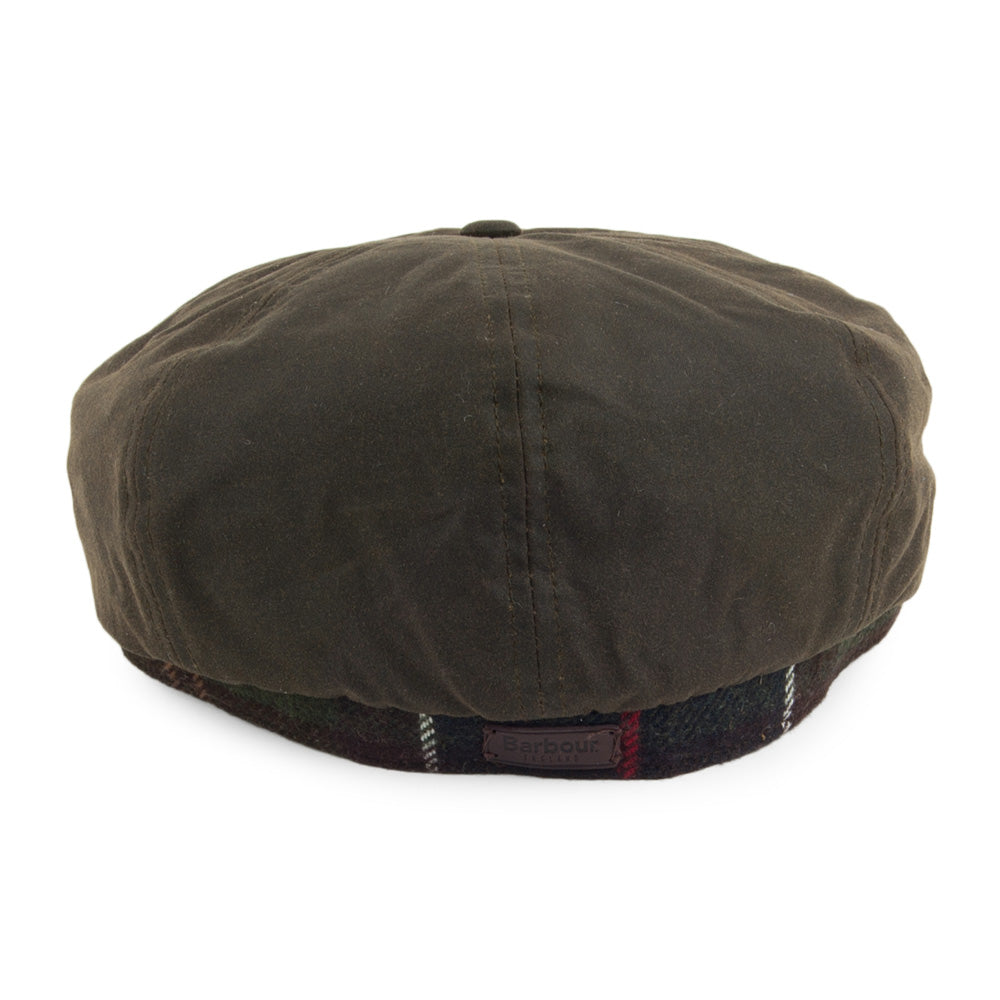 Barbour Hats Guillemot Wax Cotton Newsboy Cap - Olive