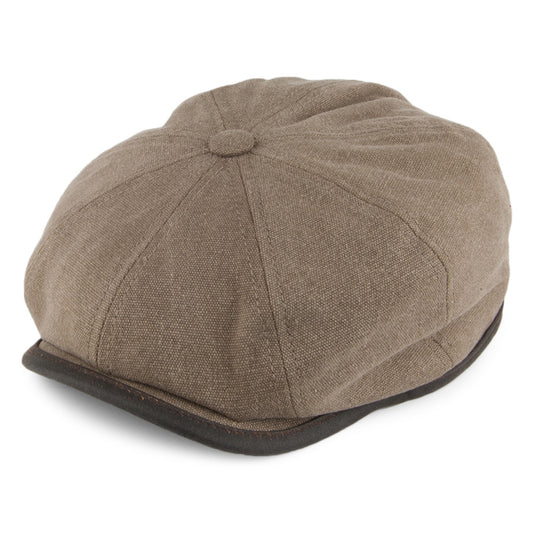 Stetson Hats Winter Fleeced Seward Canvas Newsboy Cap - Olive