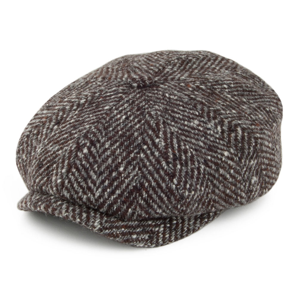 Stetson Hats Hatteras Wool Newsboy Cap - Brown-Grey