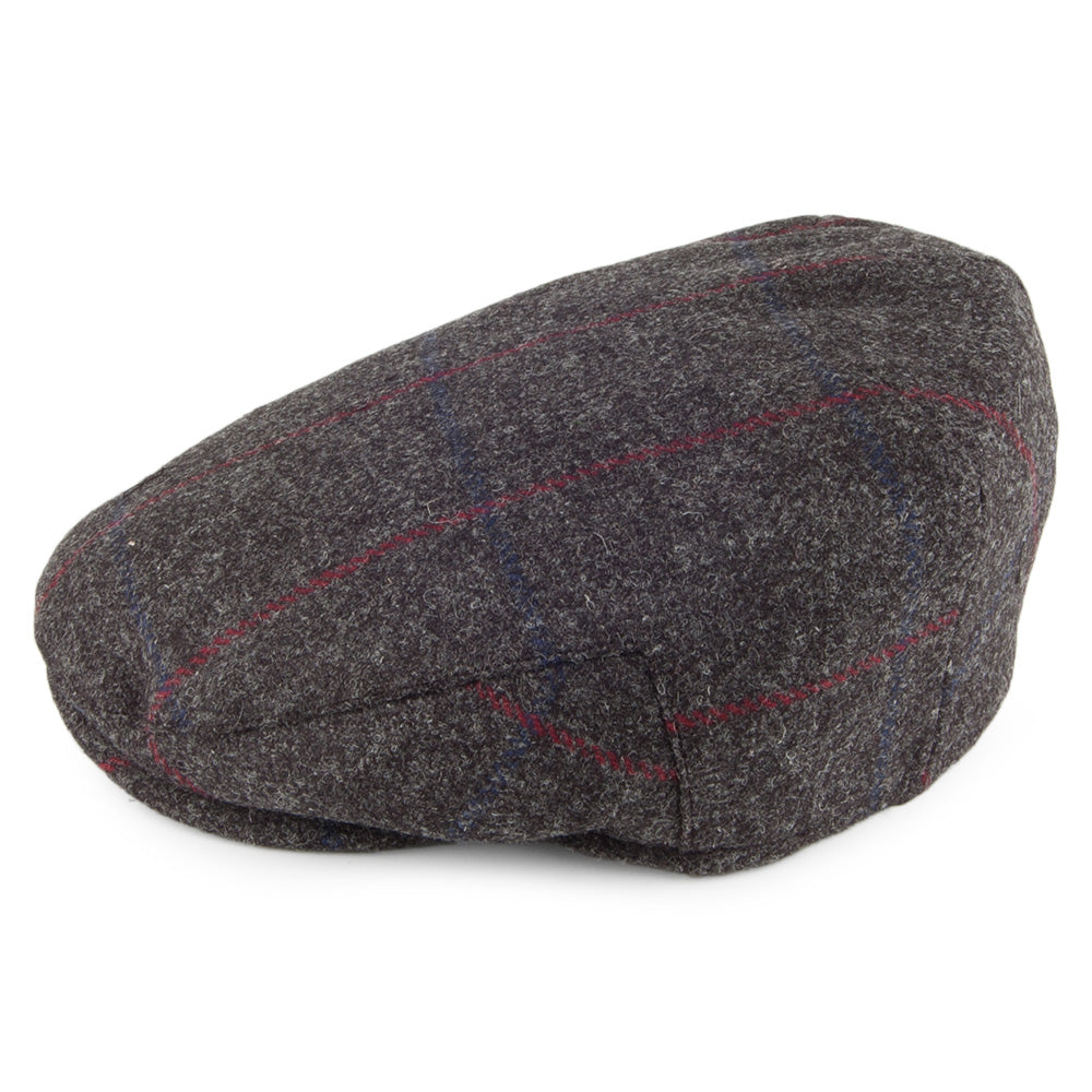 Christys Hats Balmoral Country Tweed Flat Cap - Charcoal