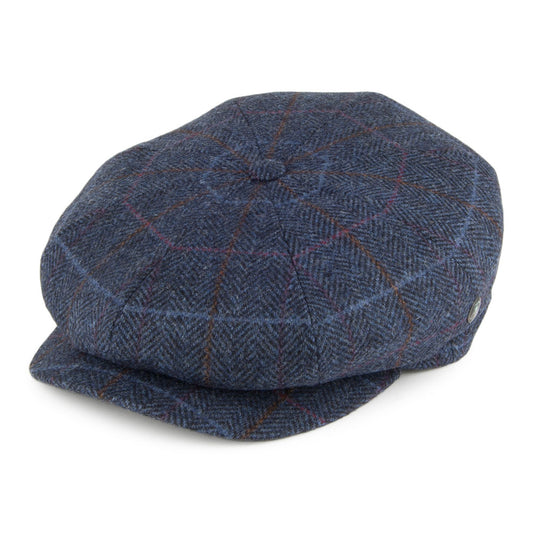 City Sport Herringbone Newsboy Cap - Blue