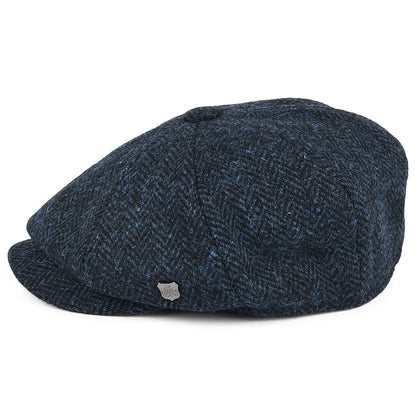 Failsworth Hats Harris Tweed Herringbone Carloway Newsboy Cap - Blue