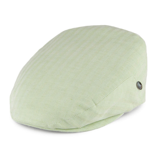 City Sport Linen-Cotton Herringbone Flat Cap - Mint