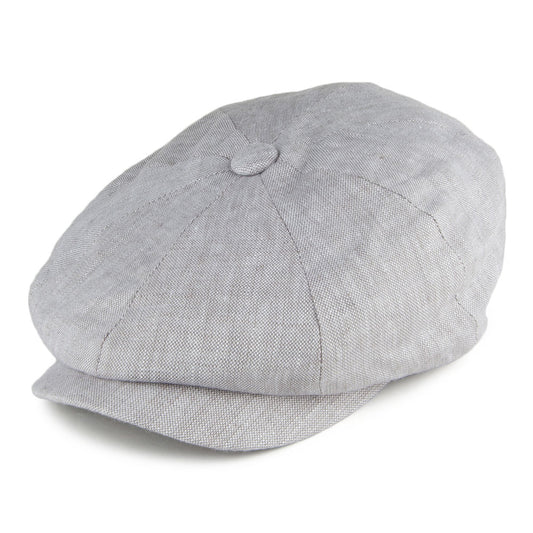 Failsworth Hats Alfie Irish Linen Newsboy Cap - Light Grey