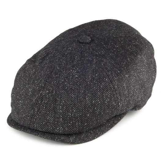 Failsworth Hats Silk Mix Hudson Newsboy Cap - Black