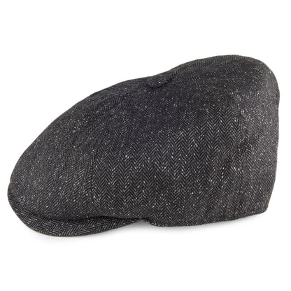 Failsworth Hats Silk Mix Hudson Newsboy Cap - Black
