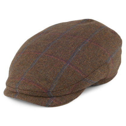 Olney Hats Ludlow Green Check Flat Cap - Green