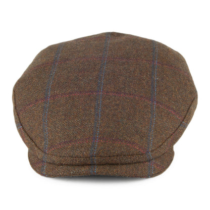 Olney Hats Ludlow Green Check Flat Cap - Green
