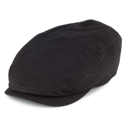 Stetson Hats Driver Linen Flat Cap - Black