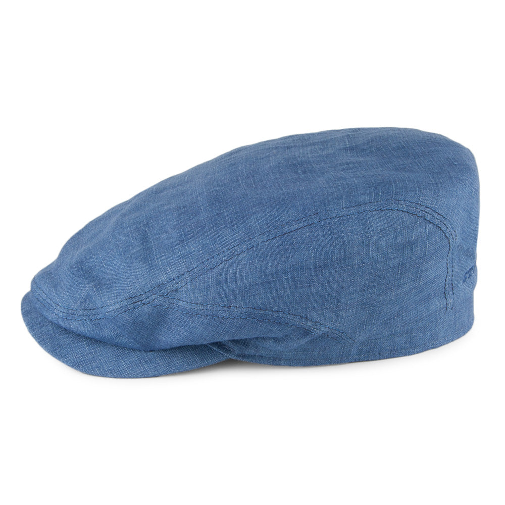 Stetson Hats Driver Linen Flat Cap - Denim