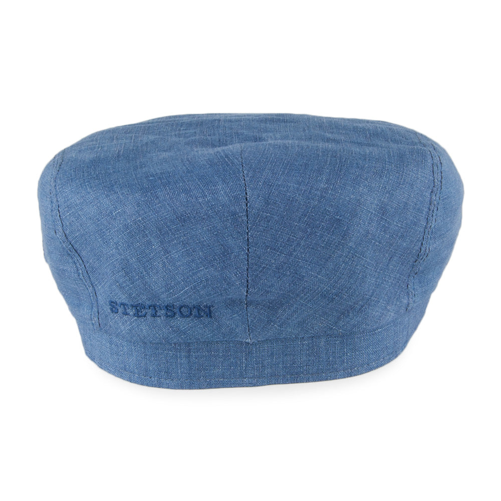 Stetson Hats Driver Linen Flat Cap - Denim