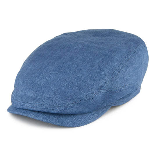 Stetson Hats Driver Linen Flat Cap - Denim