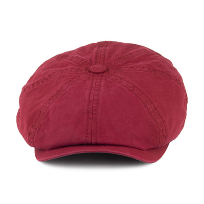 Stetson Hats Hatteras Washed Organic Cotton Newsboy Cap - Burgundy