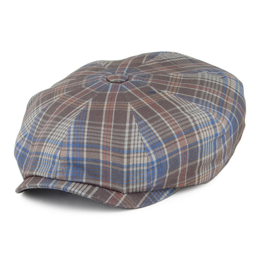 Stetson Hats Check Newsboy Cap - Blue-Grey