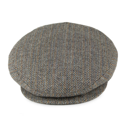 Bailey Lord Herringbone Stripe Wool Flat Cap - Grey Mix