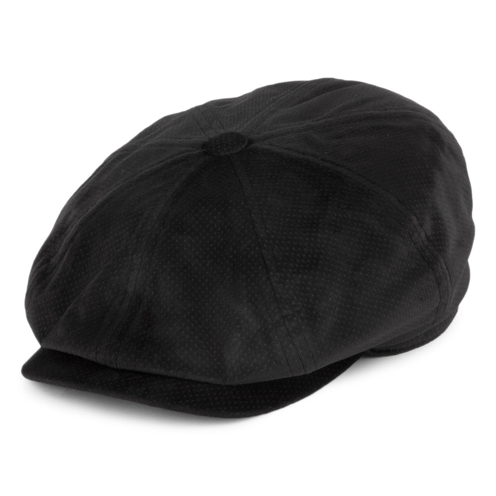 Bailey Hats Wyman Velvet Newsboy Cap - Black