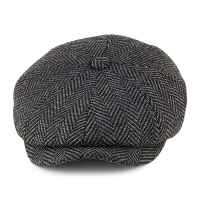 Barbour Hats Herringbone Newsboy Cap - Dark Grey