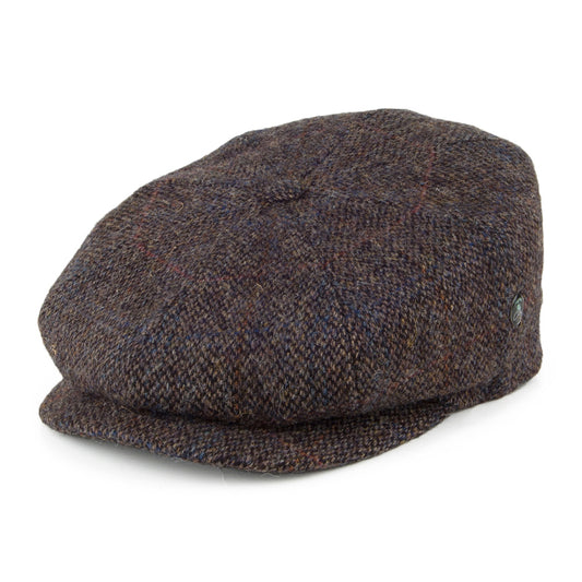 City Sport Birdseye HARRIS TWEED Newsboy Cap - Grey-Brown