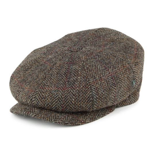 City Sport Herringbone HARRIS TWEED Newsboy Cap - Sage