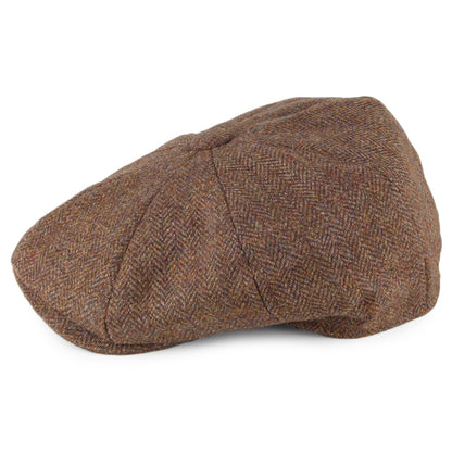 Christys Hats Country Tweed Herringbone Newsboy Cap - Brown