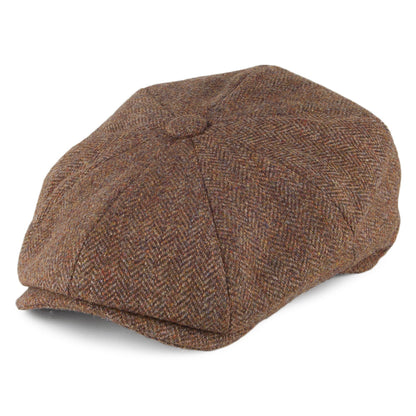 Christys Hats Country Tweed Herringbone Newsboy Cap - Brown