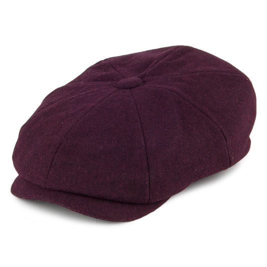 Christys Hats Melton Wool Newsboy Cap - Maroon