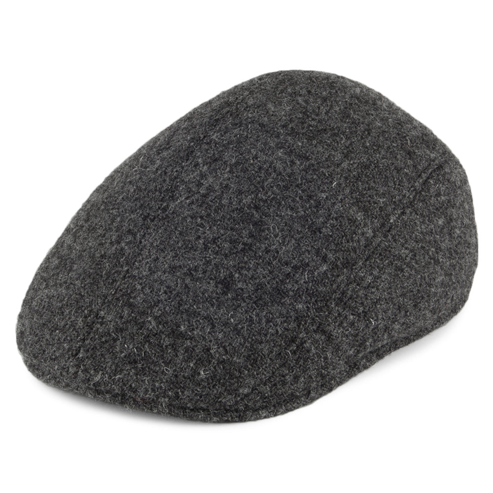 Crambes Hats Harris Tweed Ascot Flat Cap - Charcoal