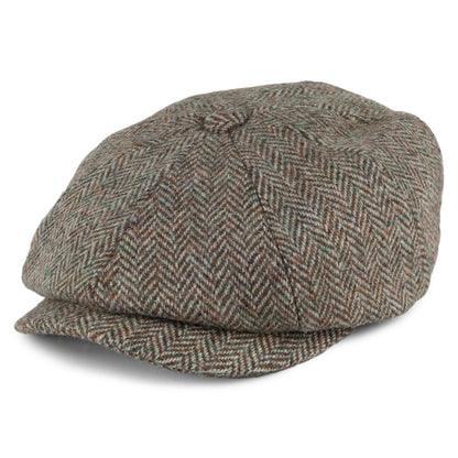 Failsworth Hats Carloway Harris Tweed Herringbone Newsboy Cap - Beige-Khaki