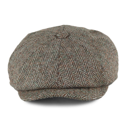 Failsworth Hats Carloway Harris Tweed Herringbone Newsboy Cap - Beige-Khaki
