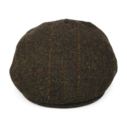 Failsworth Hats Harris Tweed Windowpane Stornoway Flat Cap - Peat