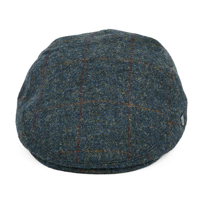 Failsworth Hats Harris Tweed Windowpane Stornoway Flat Cap - Blue-Multi