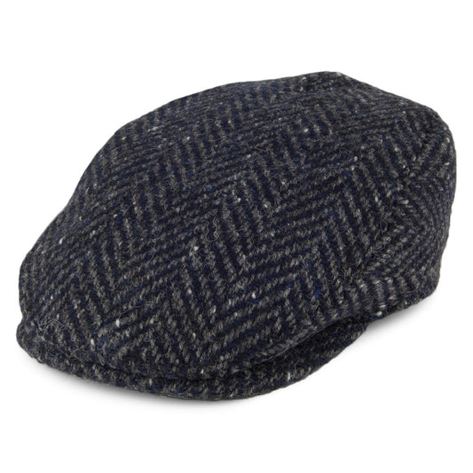 Failsworth Hats Longford Donegal Tweed Flat Cap - Navy-Grey