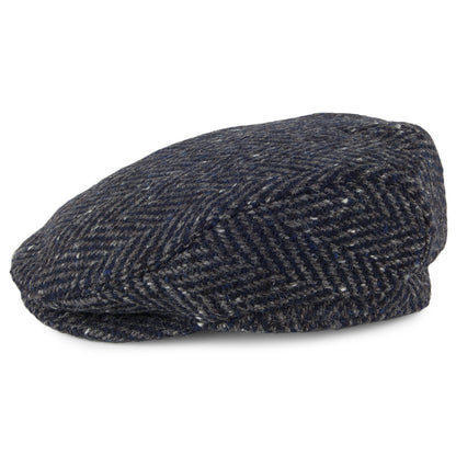 Failsworth Hats Longford Donegal Tweed Flat Cap - Navy-Grey